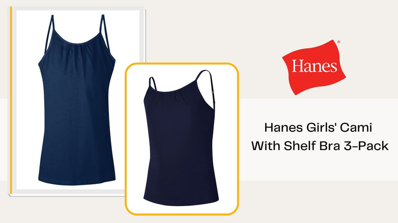 Hanes Girls' Cami With Shelf Bra 3-Pack