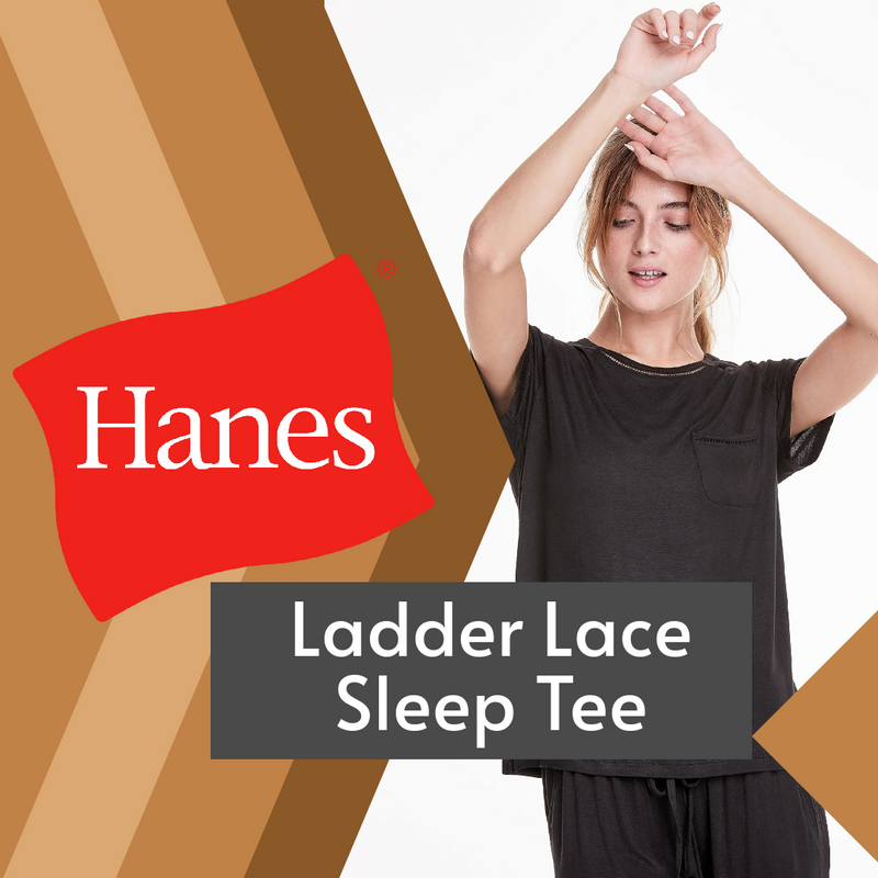 Hanes Women’s Lovely Ladder Lace Sleep Tee