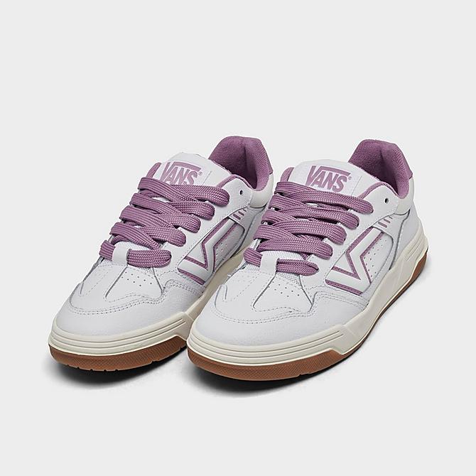 Vans Women's Upland Casual Shoes in White/Pink/Purple/Vintage Leather Purple