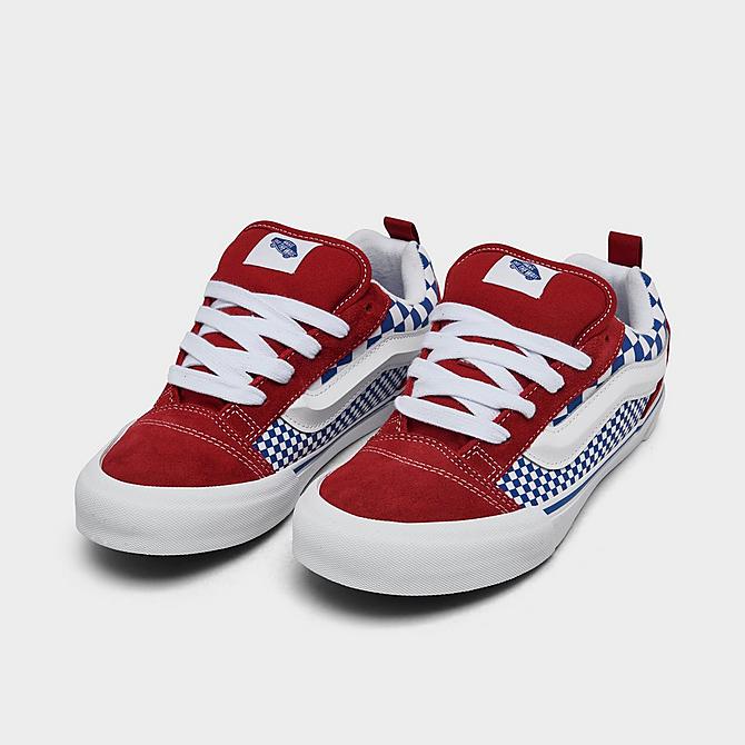 Vans Big Kids' Knu Skool Casual Shoes in Red/Mix Checker Red