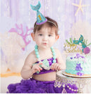 Glitter Mermaid Cake Topper Happy Birthday Cake Picks Decoration for Baby Shower Party Supplies