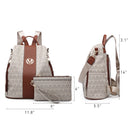 MKP Woman Fashion Backpacks Handbags Anti-Theft Travel School Bags Shoulder Purse Wallet Set 2pcs