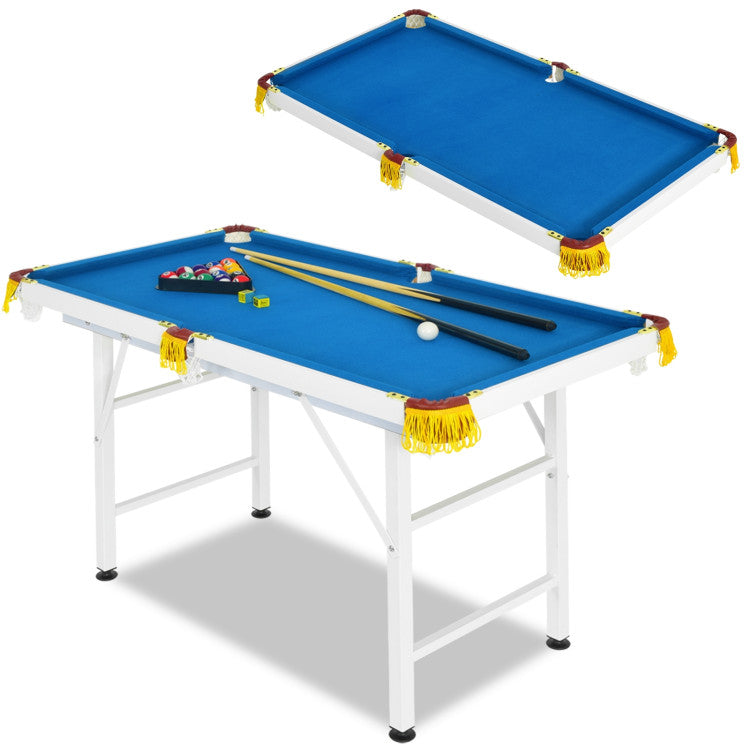 47 Inch Folding Billiard Table with Cues and Brush Chalk