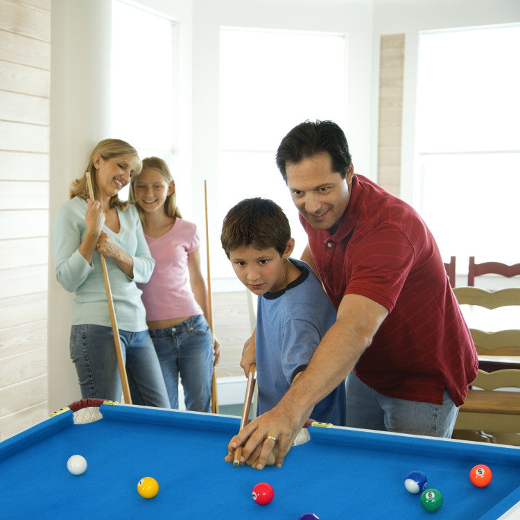 47 Inch Folding Billiard Table with Cues and Brush Chalk