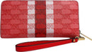 Michael Kors Jet Set Travel Continental Wristlet Signature Striped Logo