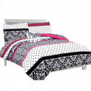Zebra pink print design Bed in Bag comforter & sheet set of 6 piece in twin size