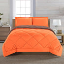 Elegant Comfort 3-Piece Reversible Comforter Set, All Season Suitable, Orange/Brown
