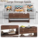 Industrial Accent Cocktail Table with 2 Drawers and Open Storage Shelf