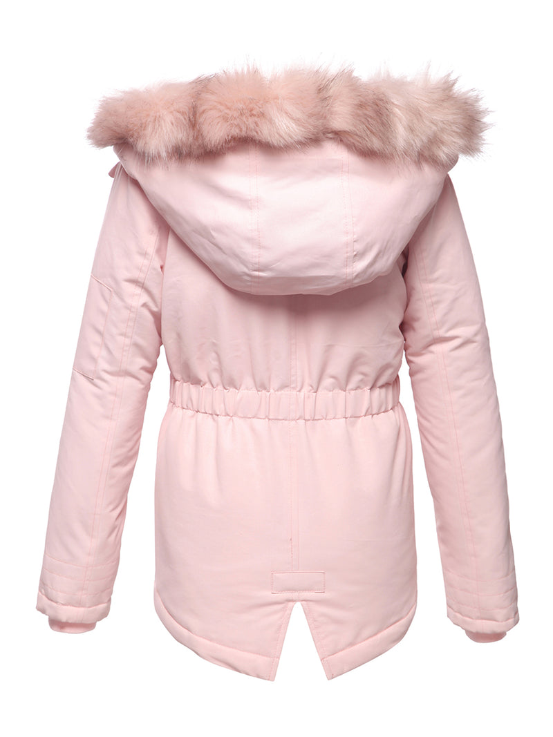 Rokka&Rolla Girls' Winter Coat with Faux Fur Hood Parka Jacket, Sizes 4-16