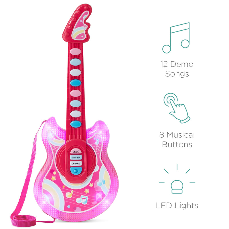 Best Choice Products 19in Kids Flash Guitar, Pretend Play Musical Instrument Toy -Pink