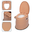 Camping Toilet with Detachable Inner Bucket Toilet Paper Holder Brown