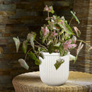 Better Homes & Gardens 16"W x 16"L x 15.8"H Ellan White Resin Plant Pot Planter