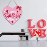 Augper Wood-printed Valentines Day Home Decorations  Wooden Heart Hanging Wall