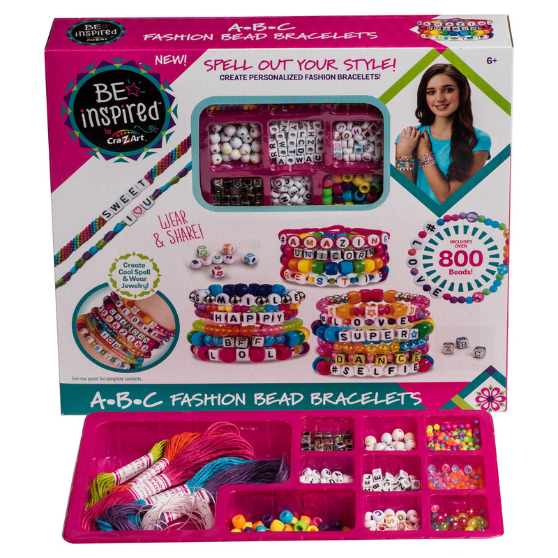 Cra-Z-Art Be Inspired ABC Fashion Bead Bracelet Studio, 800+ Multi-Color Beads