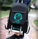 Ficcug Luminous School Bags Backpacks,16" Laptop Backpack with USB Charge Port, Teens,Black