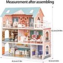 Robud Lady Dream Wooden Dollhouse, 3 Story with Balcony, Toy Gift for 3 +