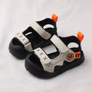 Povozer Sandals for Girls Old Boys' Baotou Sandals Walking Shoes (White, 5.5 Infant)