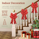 Set of 3 Pre-Lit Christmas Bows, Indoor/Outdoor LED Holiday Decor w/ 8 Light