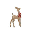 Set of 3 Light-up Glitter Deer Family with 210 Clear Incandescent Christmas Lights,