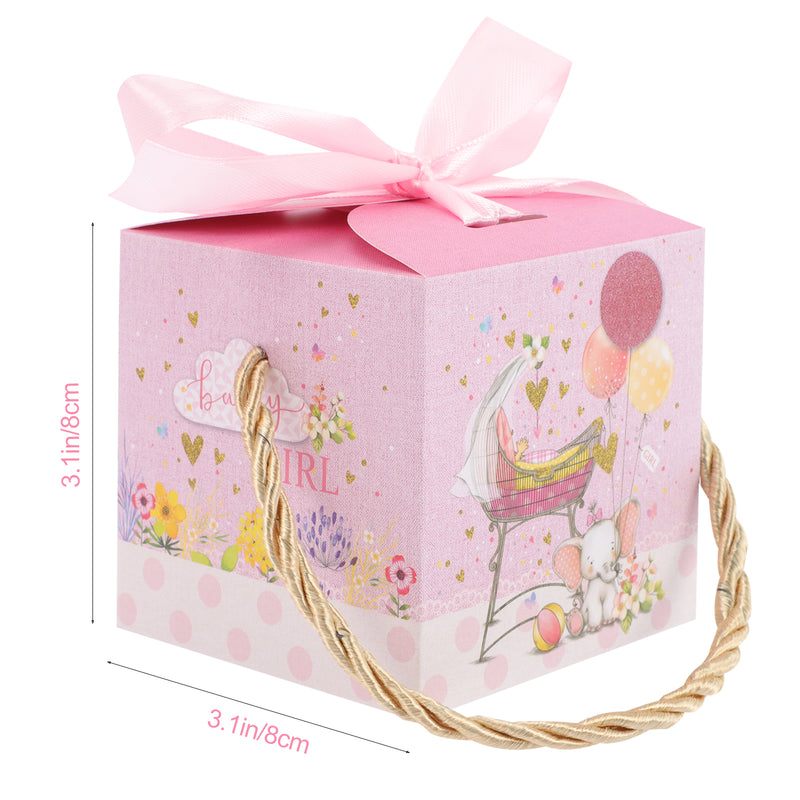 20PCS small elephant pink Boxes, Gable Treat Boxes Small Candy Boxes Pink Boxes Party Supplies for Kids Snacks Candy Birthday Party Wedding Christmas