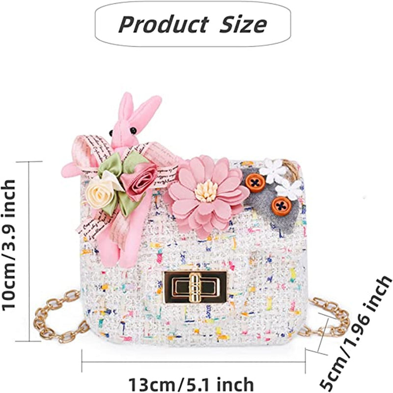 Small Fashion Purse for Little Girls Rabbit Toddler Kids Bag Cute Little Girls Handbags-Beige
