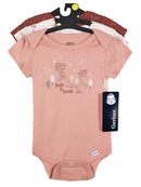 Gerber Baby Girl Short Sleeve Bodysuits, 3-Pack, Sizes Preemie - 12 Months