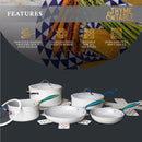 Thyme & Table Nonstick 12-Piece Cookware Set, Cream & Rainbow