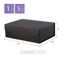 PKGSMART Gift Box, Large Black Magnetic Gift Box with Lid for Birthday, 11.5x8.1x3.8 inches