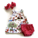 3PCS Newborn Toddler Clothes Baby Girls Dress+Pants Shorts+Headband+Outfit Sets