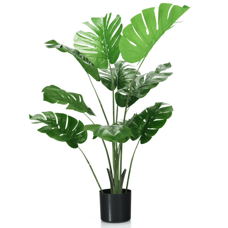 2 Pack Artificial Monstera Deliciosa Tree with 10 Leaves of Different Sizes