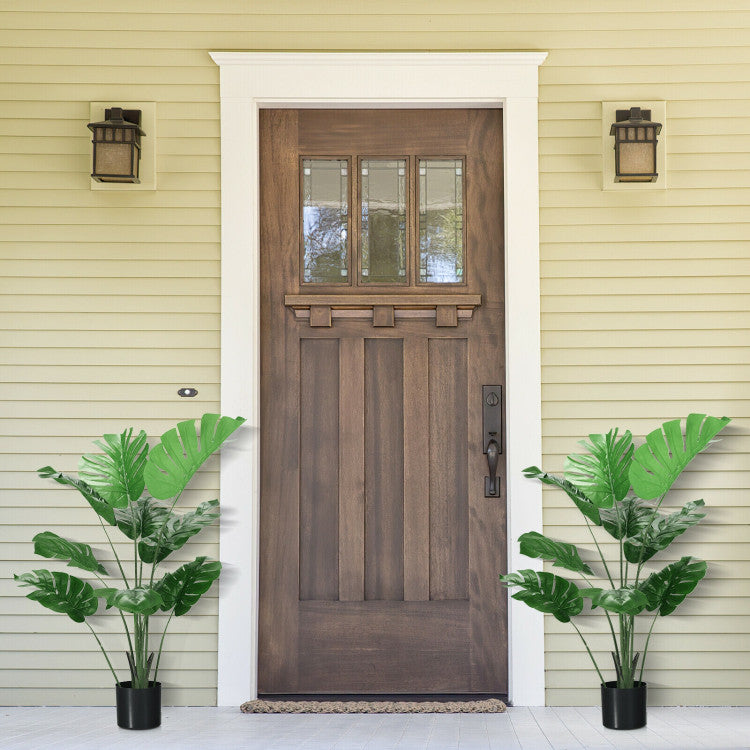 4 Feet Artificial Monstera Deliciosa Tree with 10 Leaves of Different Sizes