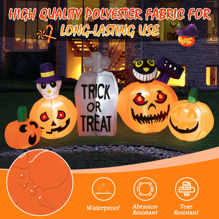 8 Feet Long Halloween Inflatable Pumpkins Lantern Decoration