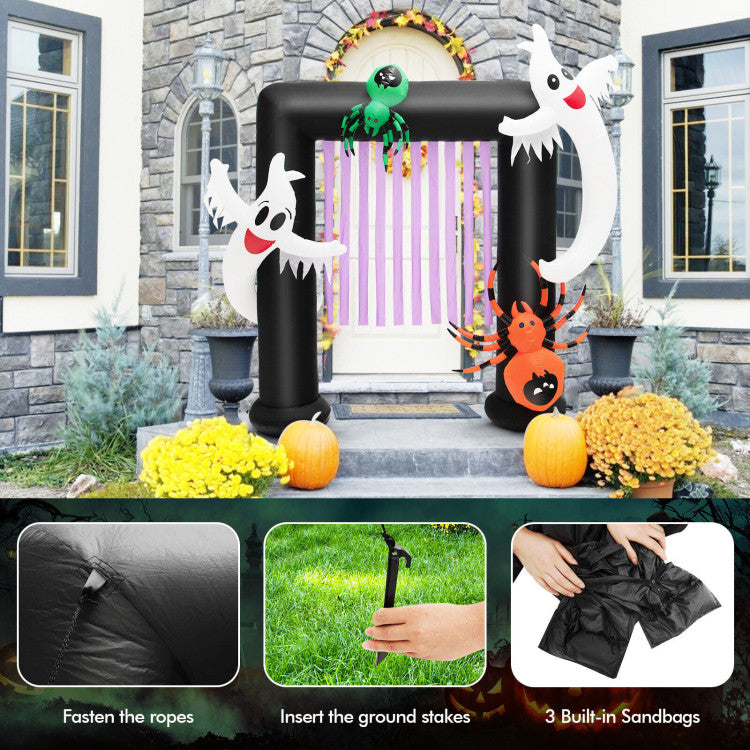 7.5 Feet Halloween Inflatable Archway Blow-up Festive Decoration for Backyard and Porch