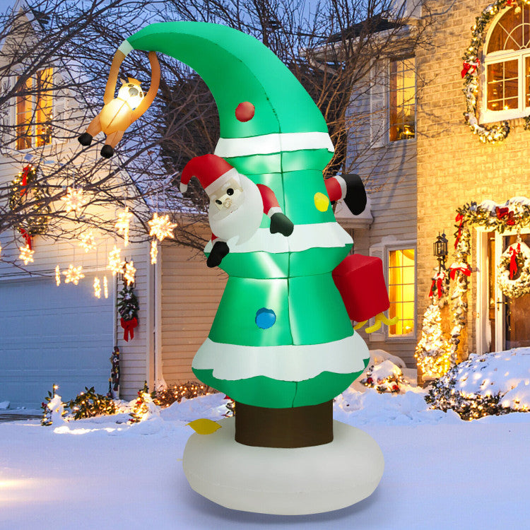 8 Feet Inflatable Christmas Tree with Santa Claus