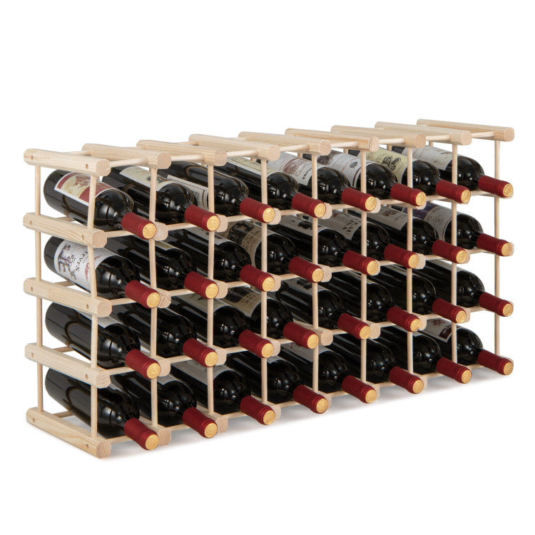 36-Bottle Wooden Wine Rack for Wine Cellar