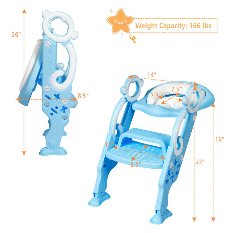 Adjustable Foldable Toddler Toilet Training Seat Chair