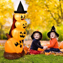 7 Feet Halloween Inflatable Pumpkin Combo with Witch's Hat and LED Lights