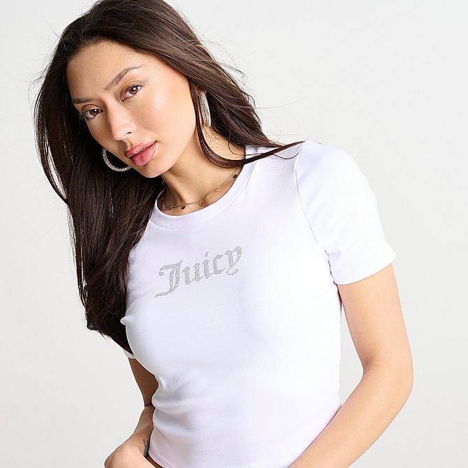 Juicy Couture Women's Bling Baby T-Shirt in White/White