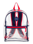 Eastsport Clear Backpack with Pencil Case, Blue/Red