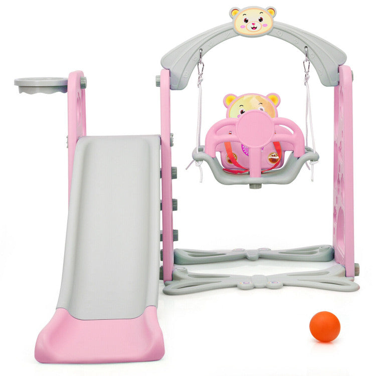 3-in-1 Toddler Climber and Swing Set Slide Playset