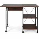 Folding Writing Office Desk with Storage Shelves
