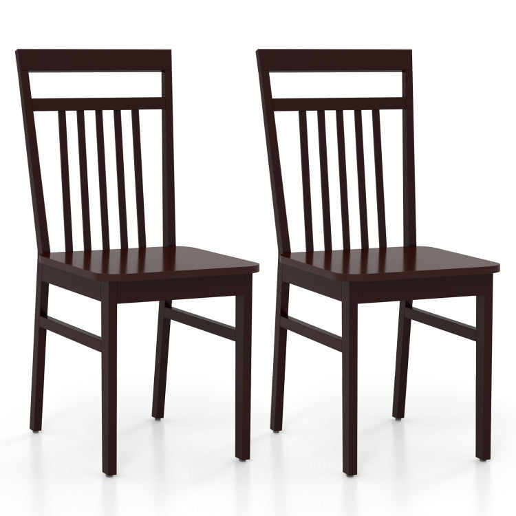 Set of 2 Farmhouse Dining Chair with Slanted High Backrest