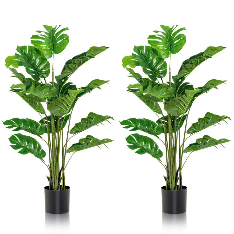 2 Pieces 5 Feet Artificial Monstera Tree Set