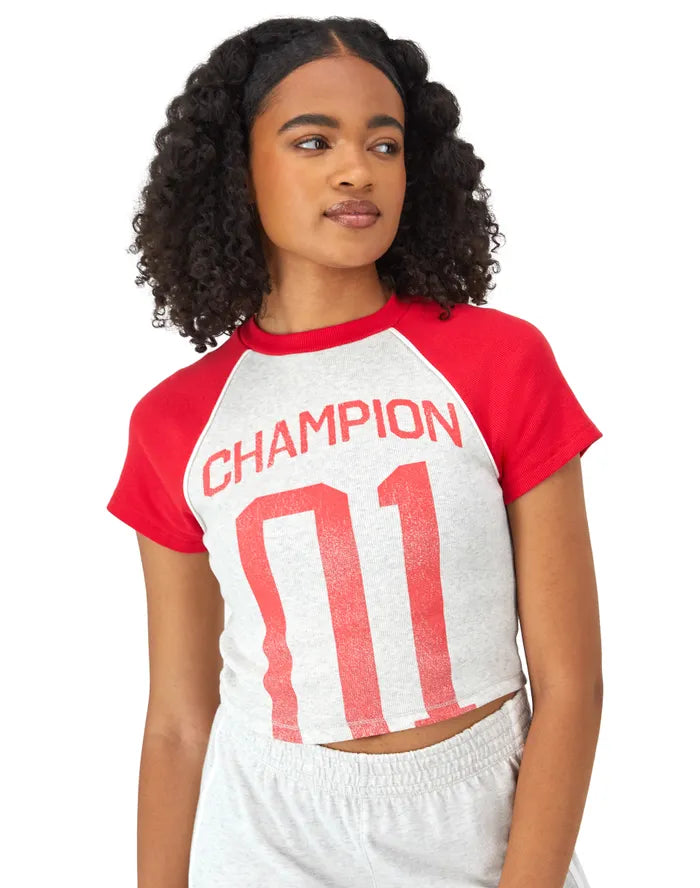 Riley Ringer T-Shirt, Ribbed, Block Script Logo Graphic