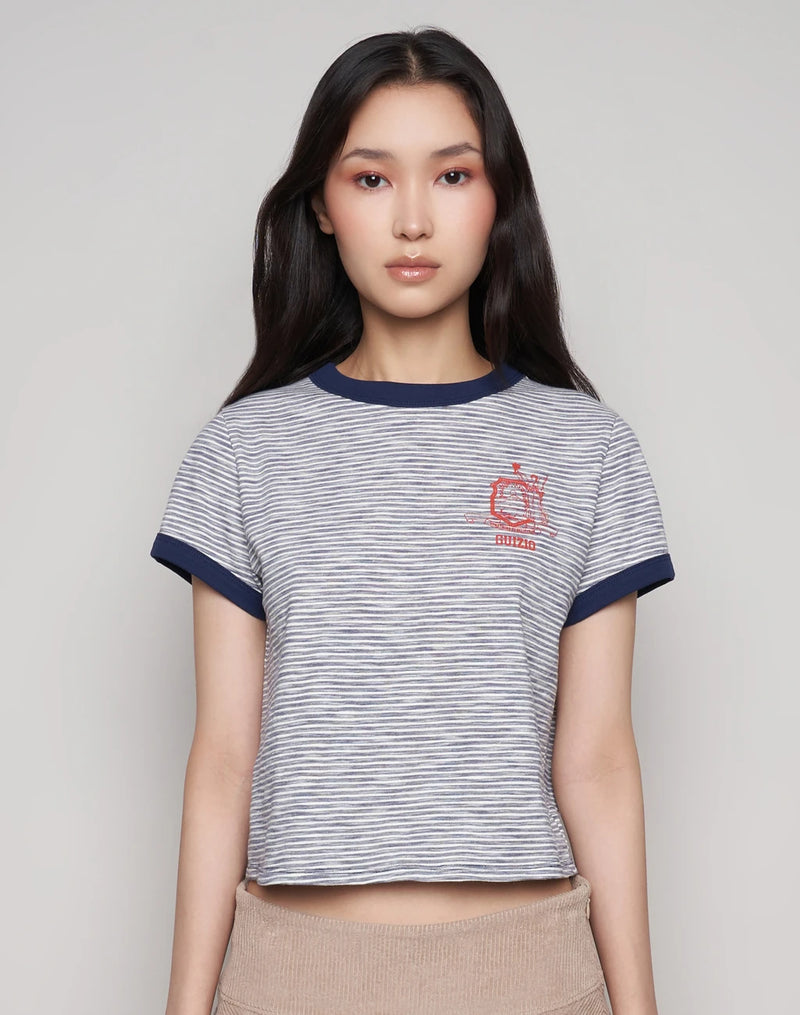 Champion x Guizio Classic Striped T-Shirt, 'Something To Believe In' Angel Graphic