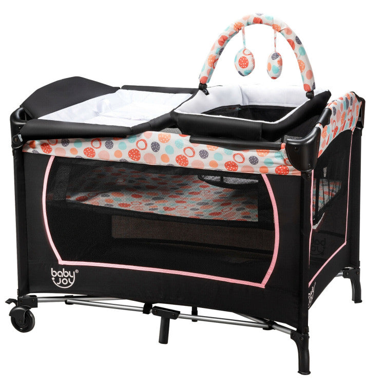 4-in-1 Convertible Portable Baby Playard with Changing Station