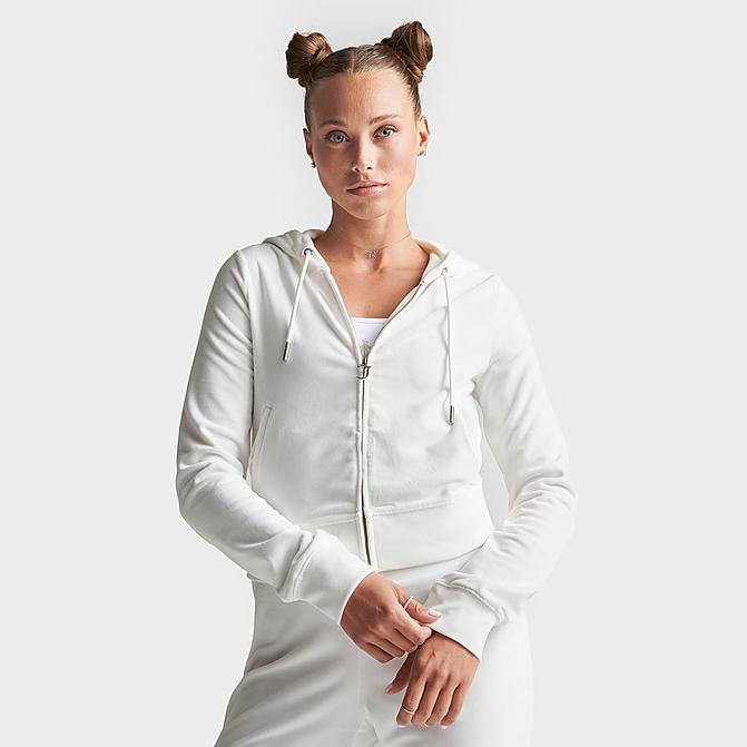 WOMEN'S JUICY COUTURE OG BIG BLING VELOUR ZIP-UP HOODIE