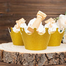 BalsaCircle 25 Gold Paper Cupcake Wrappers Glittered Crown Muffin Liners Party Events Decorations Supplies