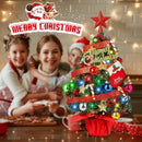 Melliful 24" Pre-Li Tabletop Mini Christmas Tree Set with LED Light and Star Wooden Base