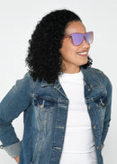 Foster Grant Women's Square Fashion Sunglasses Purple